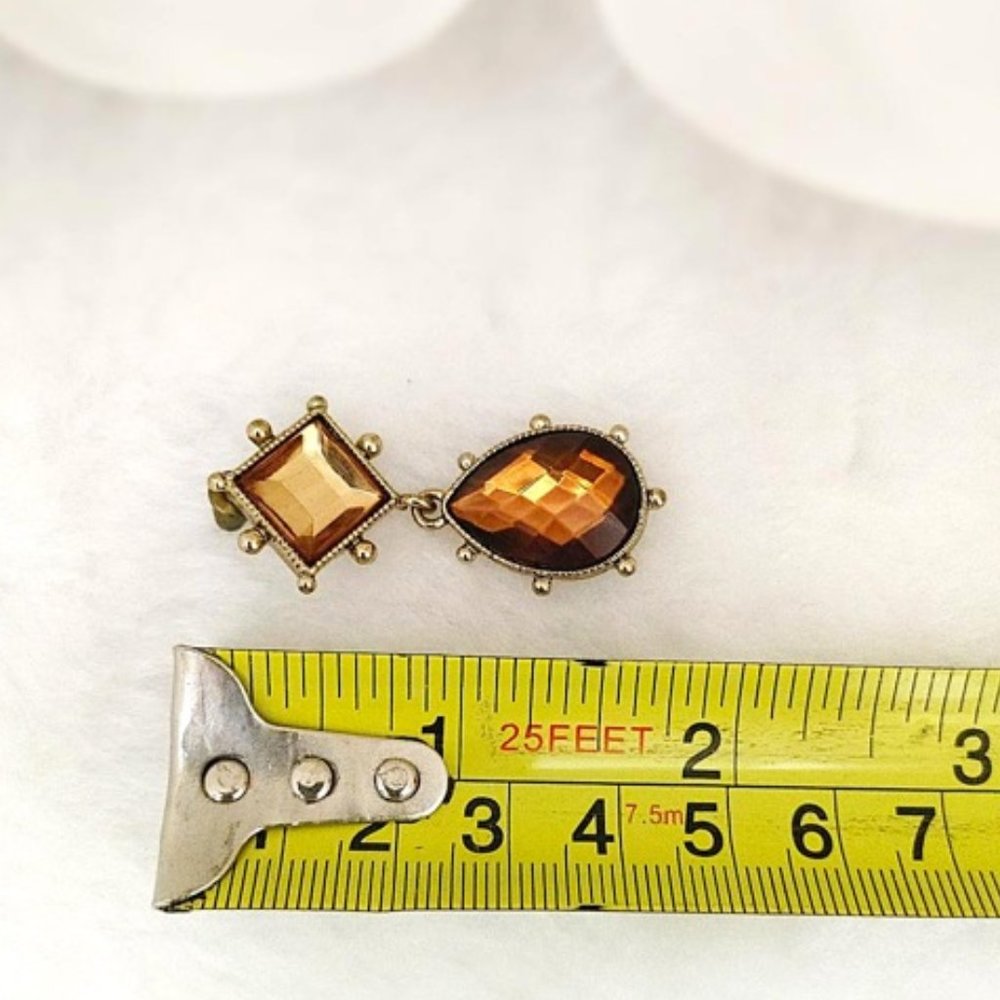 ASHLEY STEWART™ Amber Rhinestone Earrings Pierced - Picture 7 of 7